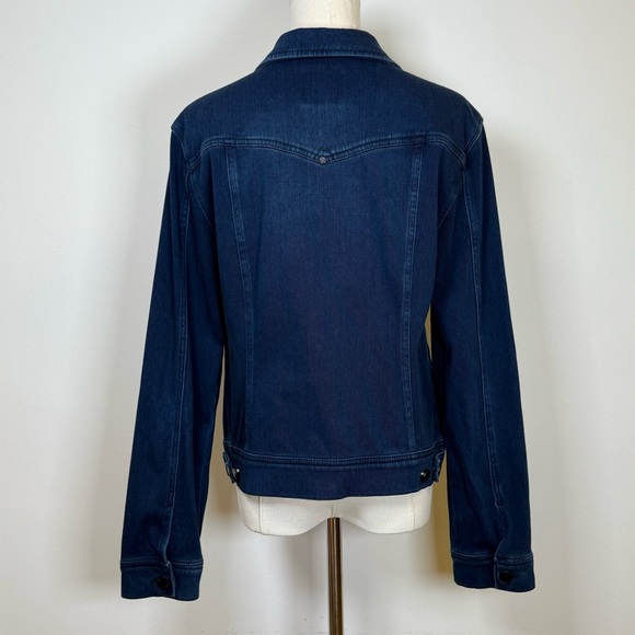 Liverpool Los Angeles Dark Americana Denim Jean Jacket Women’s Size Medium - Picture 5 of 12